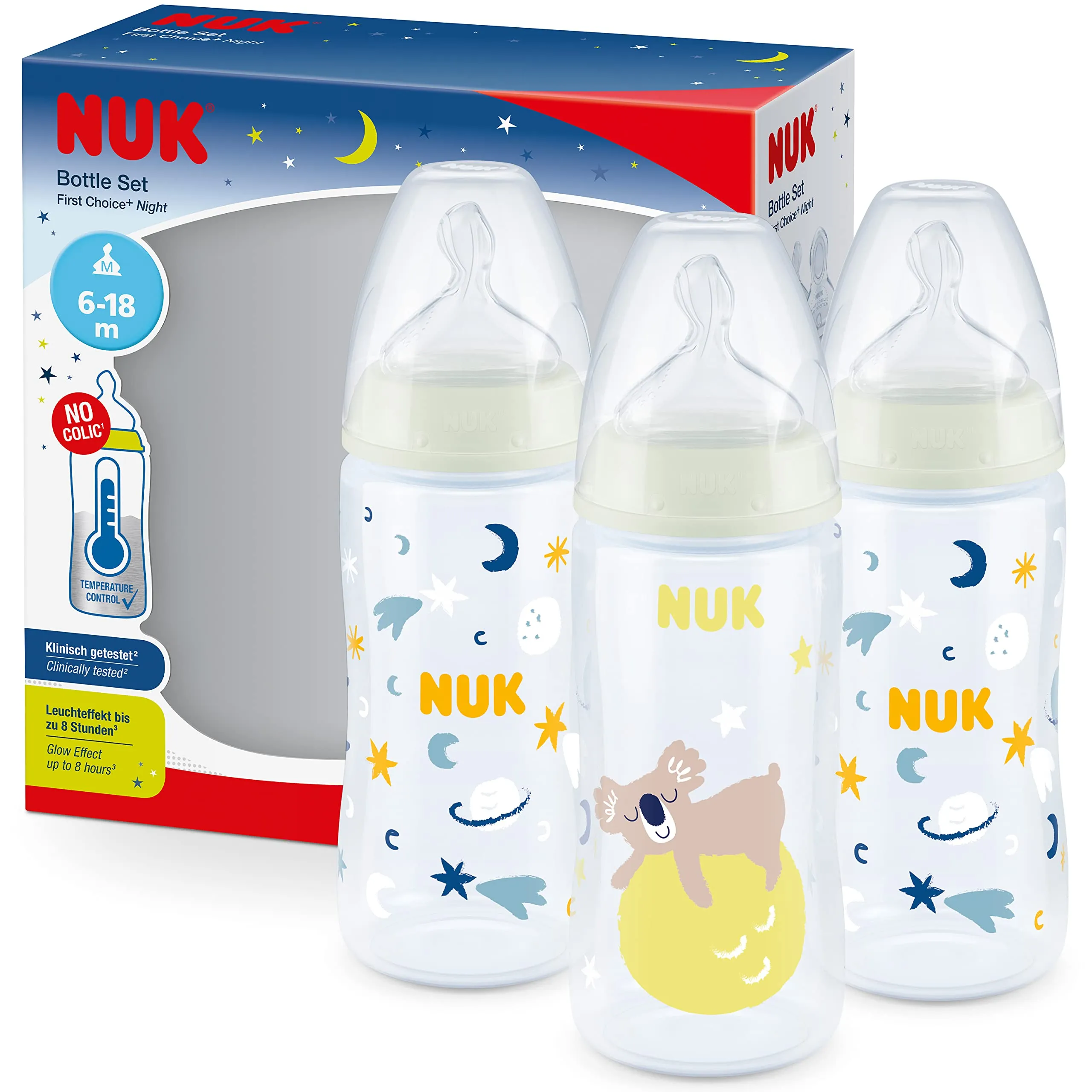 Nuk First Choice  Night 6-18 Months Temperature Control Bottles Set