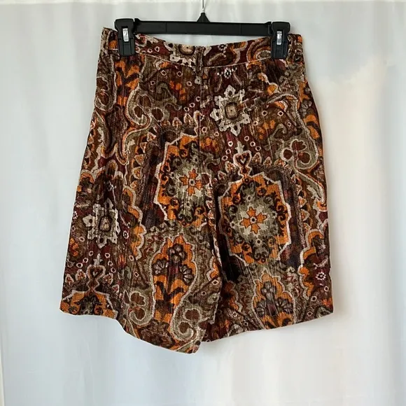 NWT Dixie Cognac Flared Abstract-print shorts