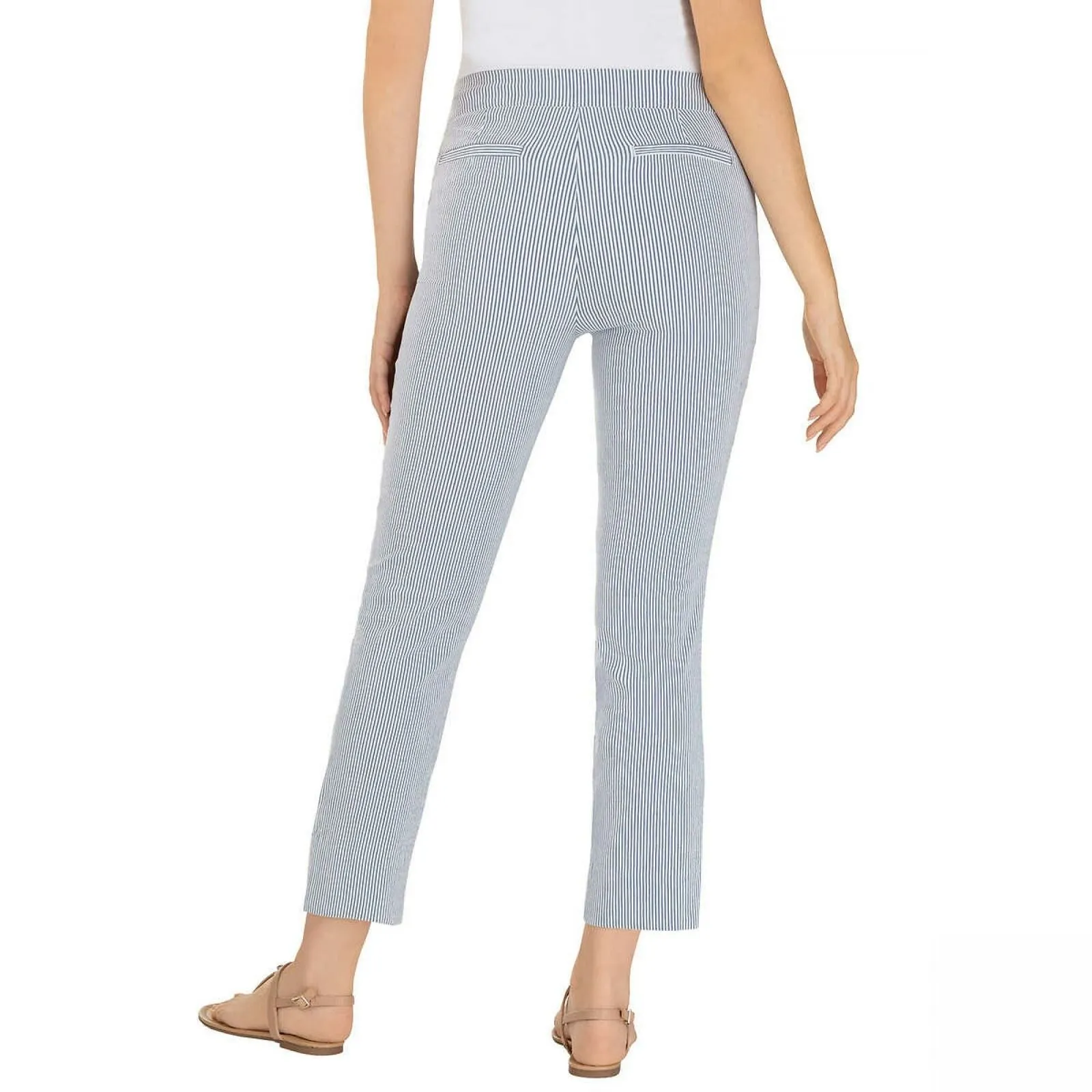 NWT Hilary Radley Women's Stretch Seersucker Pull-On Ankle Pants. 1364094 2XL