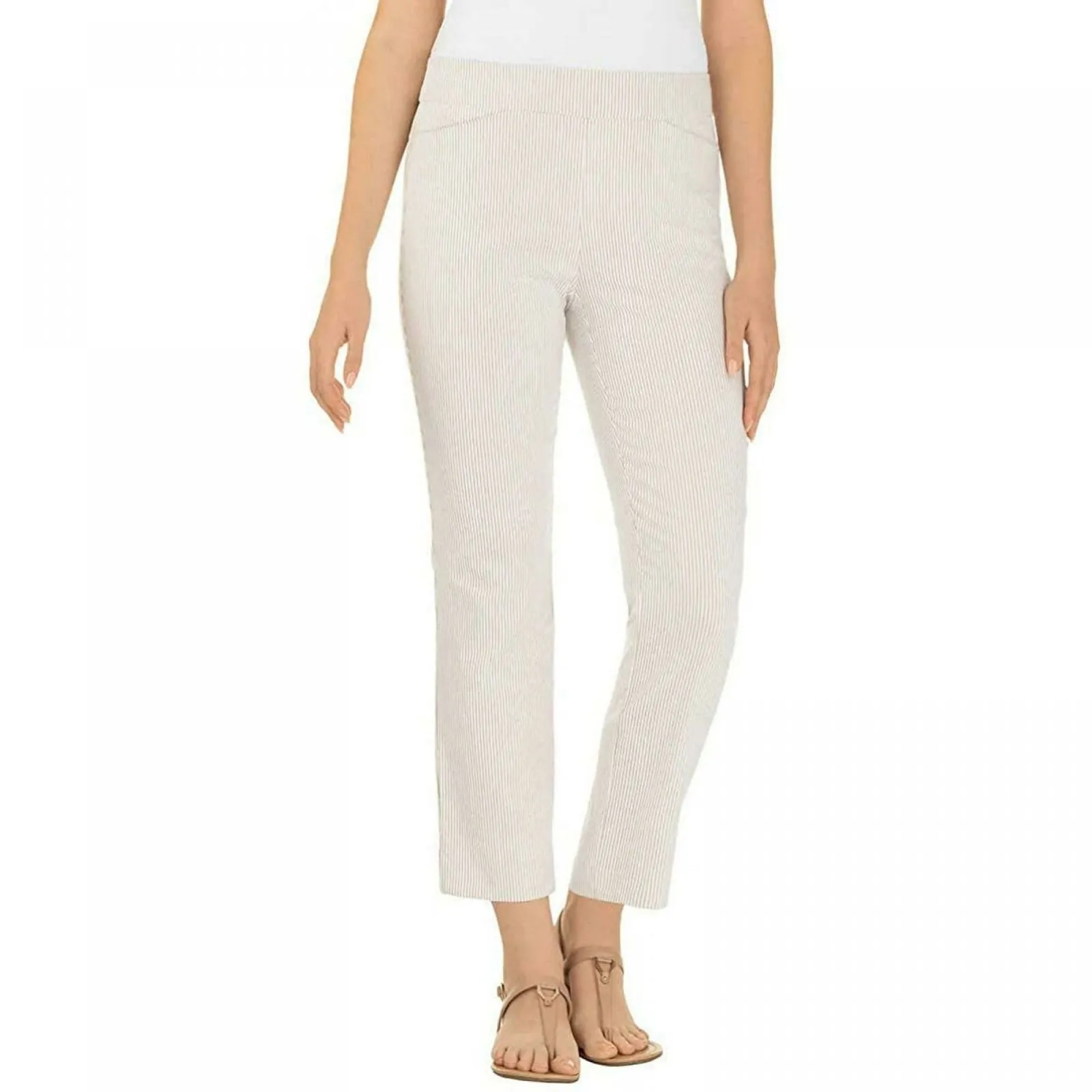 NWT Hilary Radley Women's Stretch Seersucker Pull-On Ankle Pants. 1364094 2XL