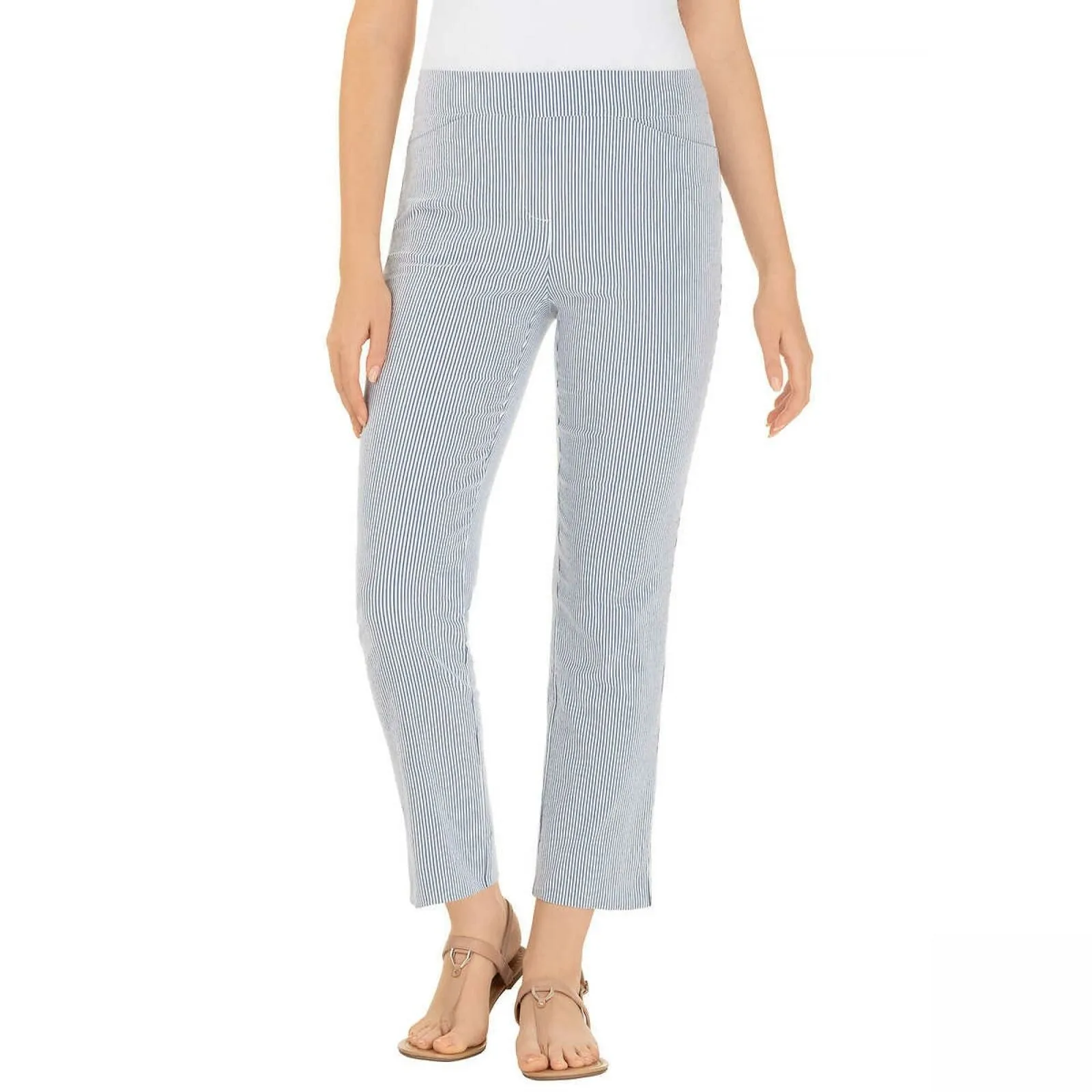 NWT Hilary Radley Women's Stretch Seersucker Pull-On Ankle Pants. 1364094 2XL