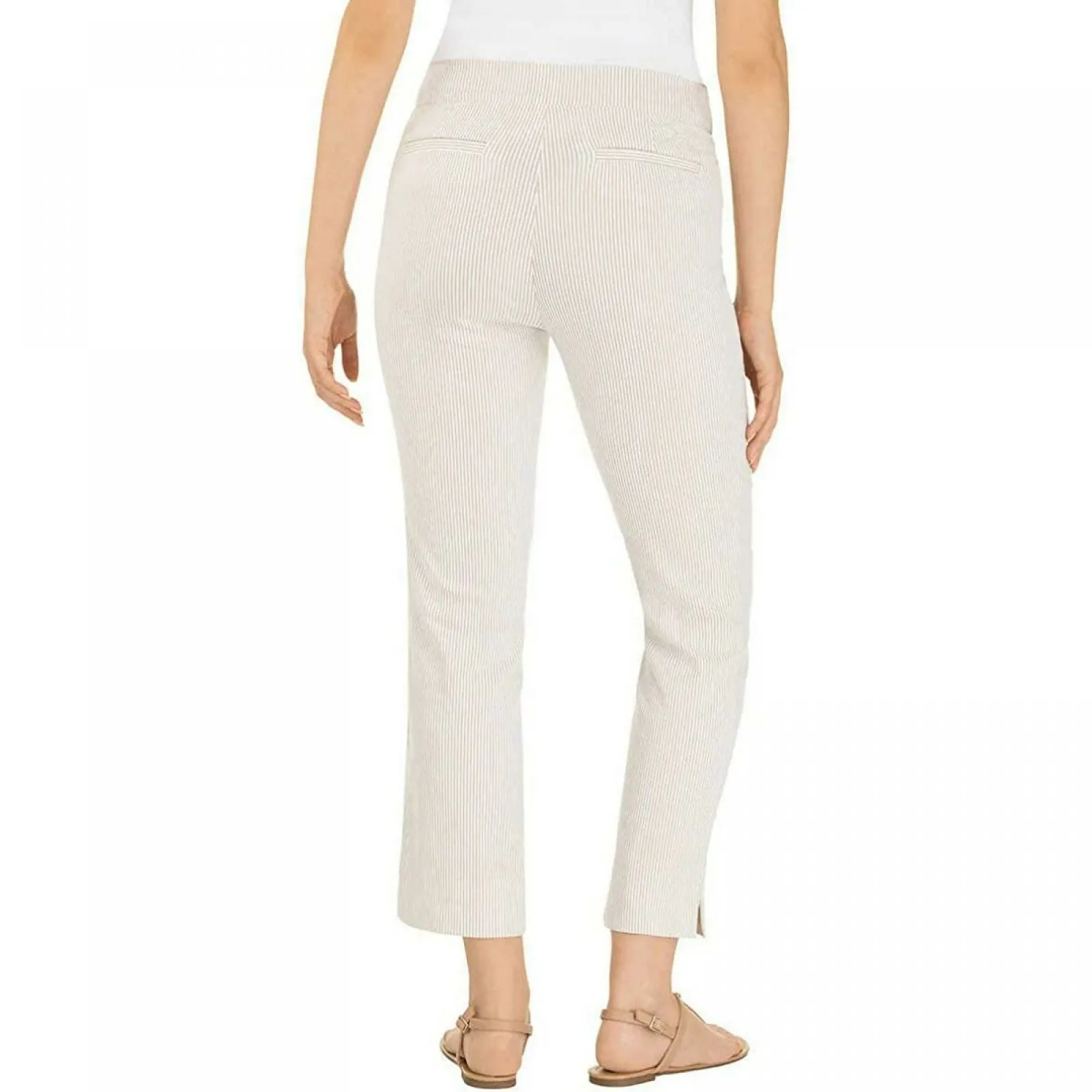 NWT Hilary Radley Women's Stretch Seersucker Pull-On Ankle Pants. 1364094 2XL