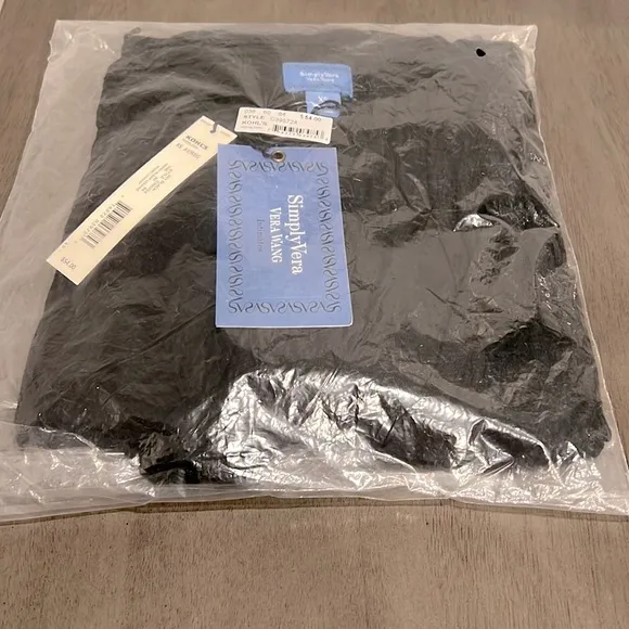 🖤NWT Simply Vera Vera Wang Luxury Wrap Black Robe in XS