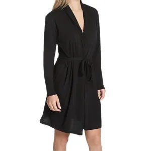 NWT Skin Coleen Black Organic Cotton Knee Length Robe Size 4 XL Reg. $145