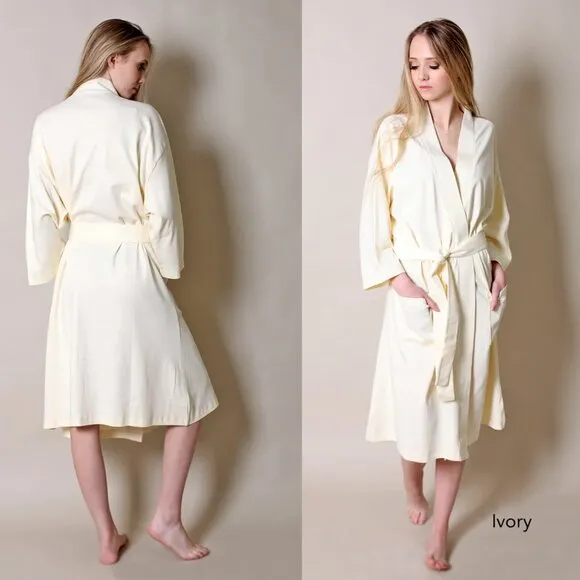 NWT!! Viverano 100% Organic Cotton Spa &amp; Bath Medium Short Robe, S, M, L, XL