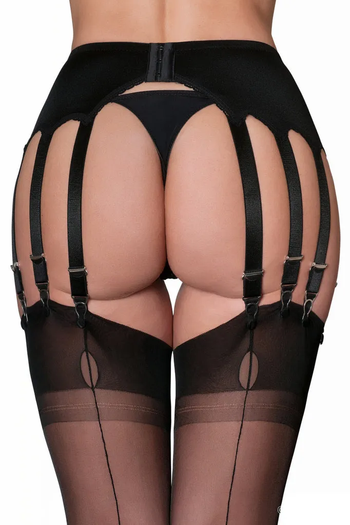 Nylon Dreams 14 Strap Suspender Belt Black
