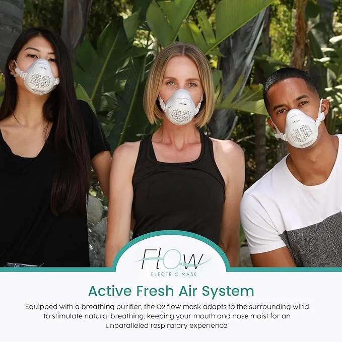 o2 Flow Electrical Air Purifier Mask with HEPA and Carbon Filter