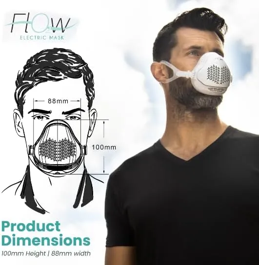 o2 Flow Electrical Air Purifier Mask with HEPA and Carbon Filter