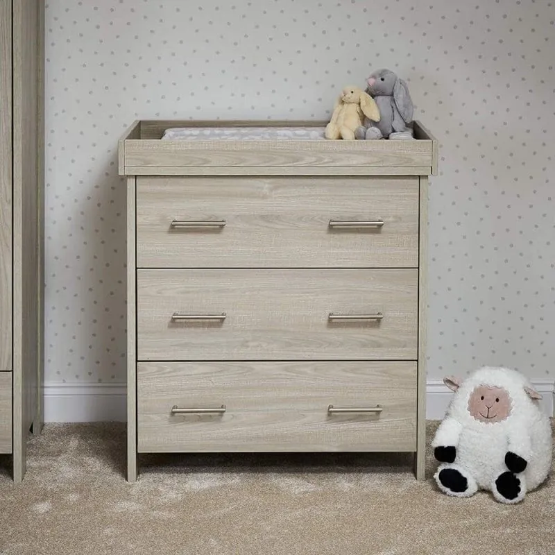 Obaby 4 in 1 Nika 3 Piece Nursery Room Set   Under Drawer