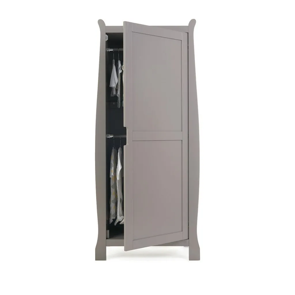 OBABY Stamford Sleigh Single Wardrobe - Taupe Grey