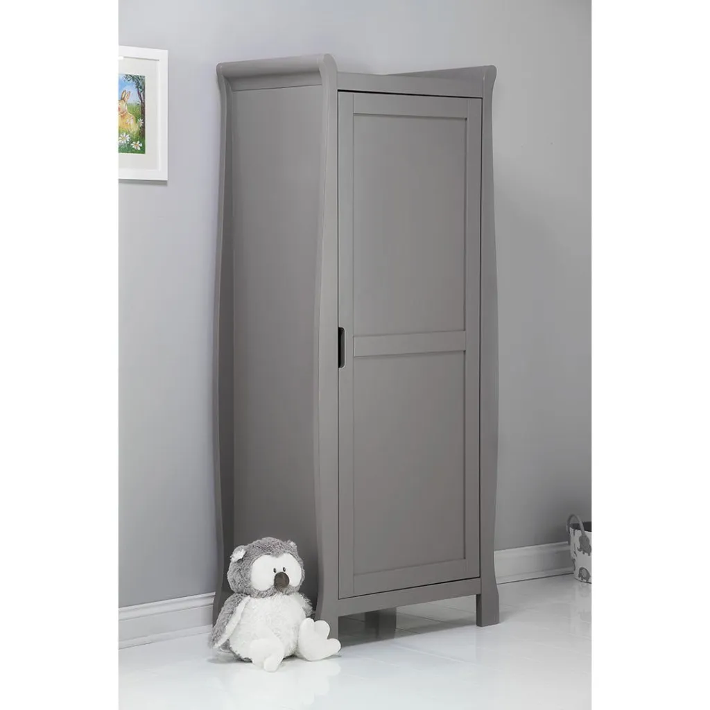 OBABY Stamford Sleigh Single Wardrobe - Taupe Grey