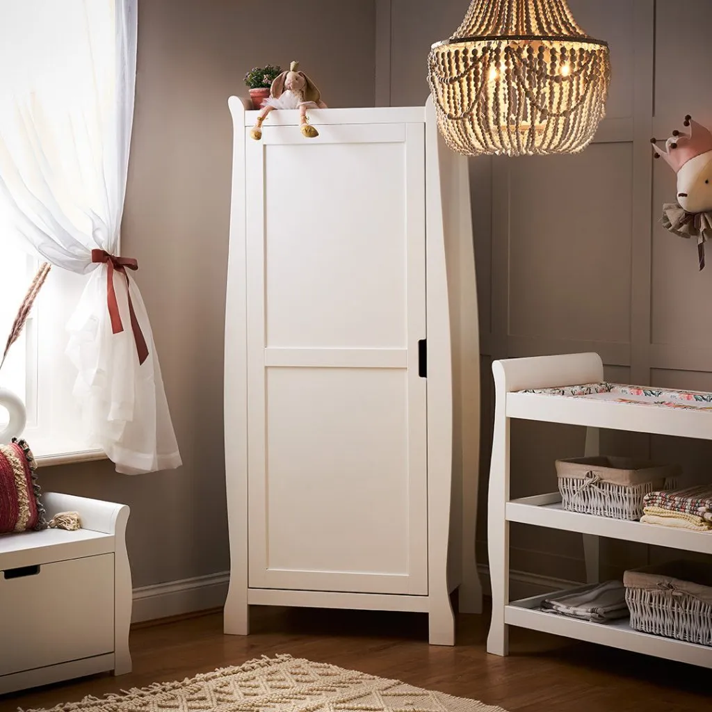 OBABY Stamford Sleigh Single Wardrobe - White