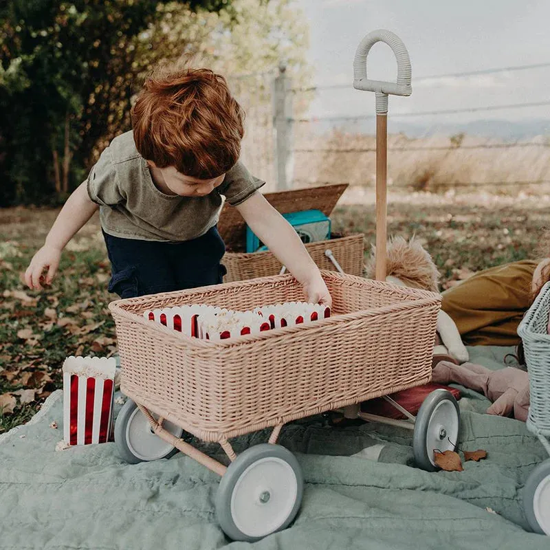 Olliella Rattan Wonder Wagon - Rose