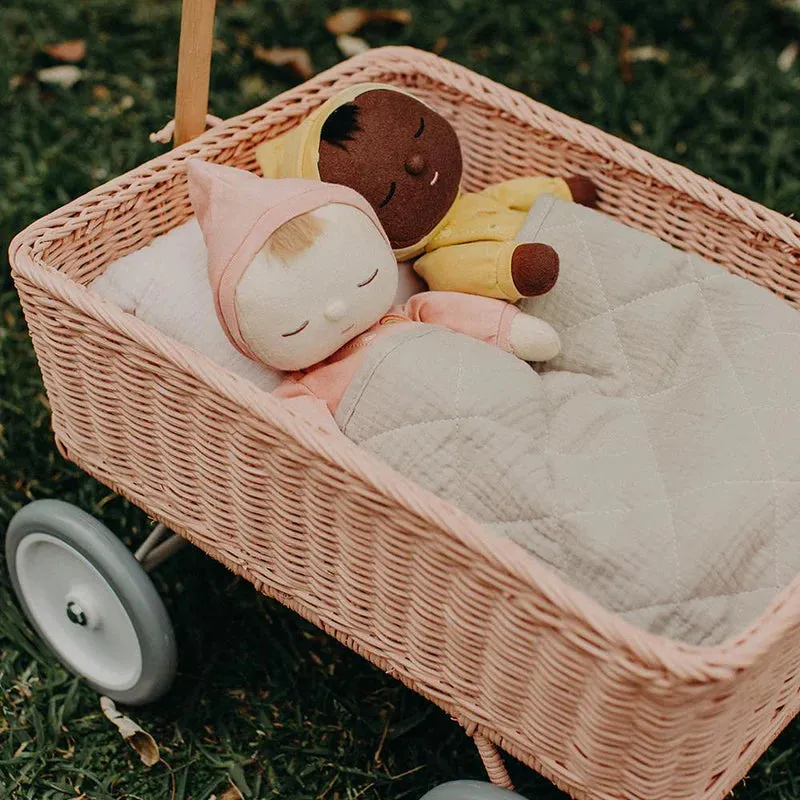 Olliella Rattan Wonder Wagon - Rose