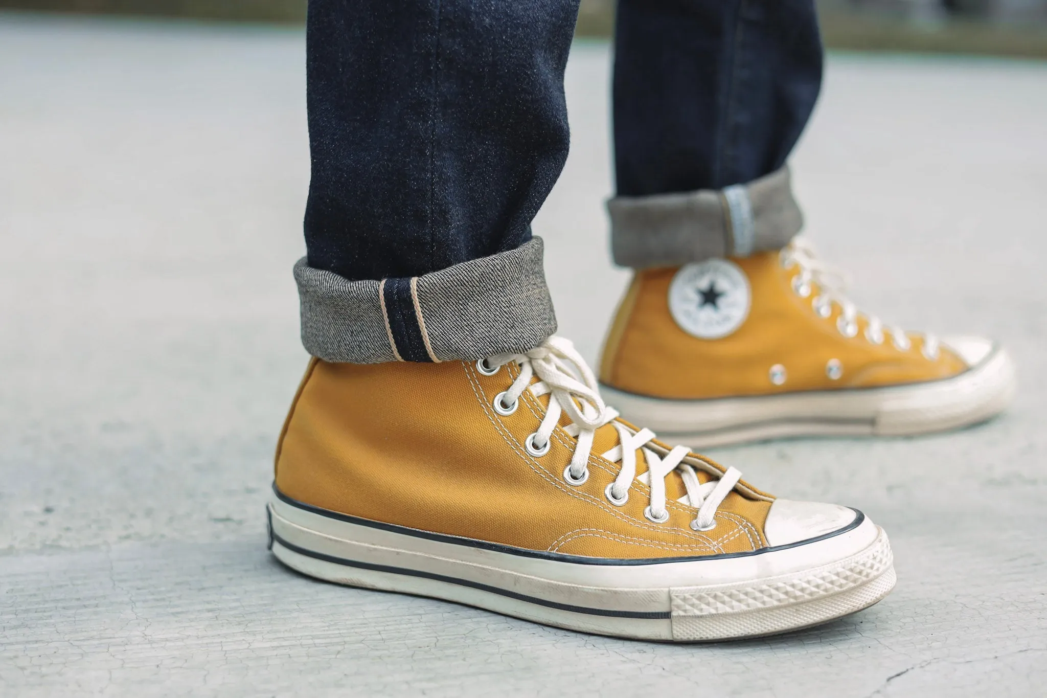 【ONI DENIM】122S Stretch Denim 15oz White x Beige 特製中高磅數彈性丹寧窄版錐形褲