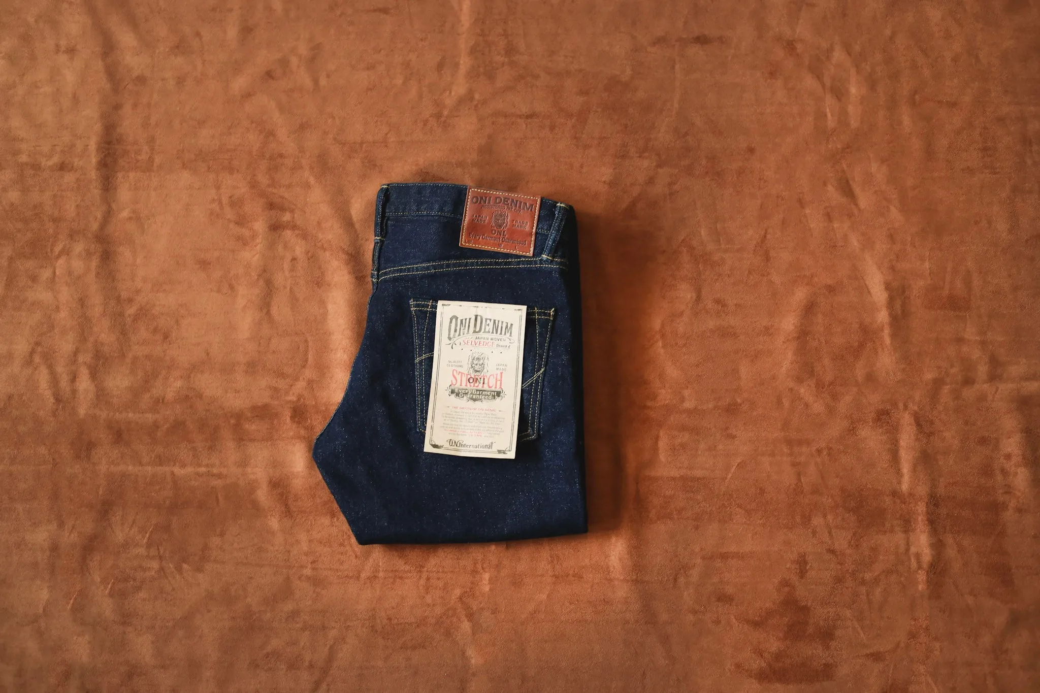 【ONI DENIM】122S Stretch Denim 15oz White x Beige 特製中高磅數彈性丹寧窄版錐形褲