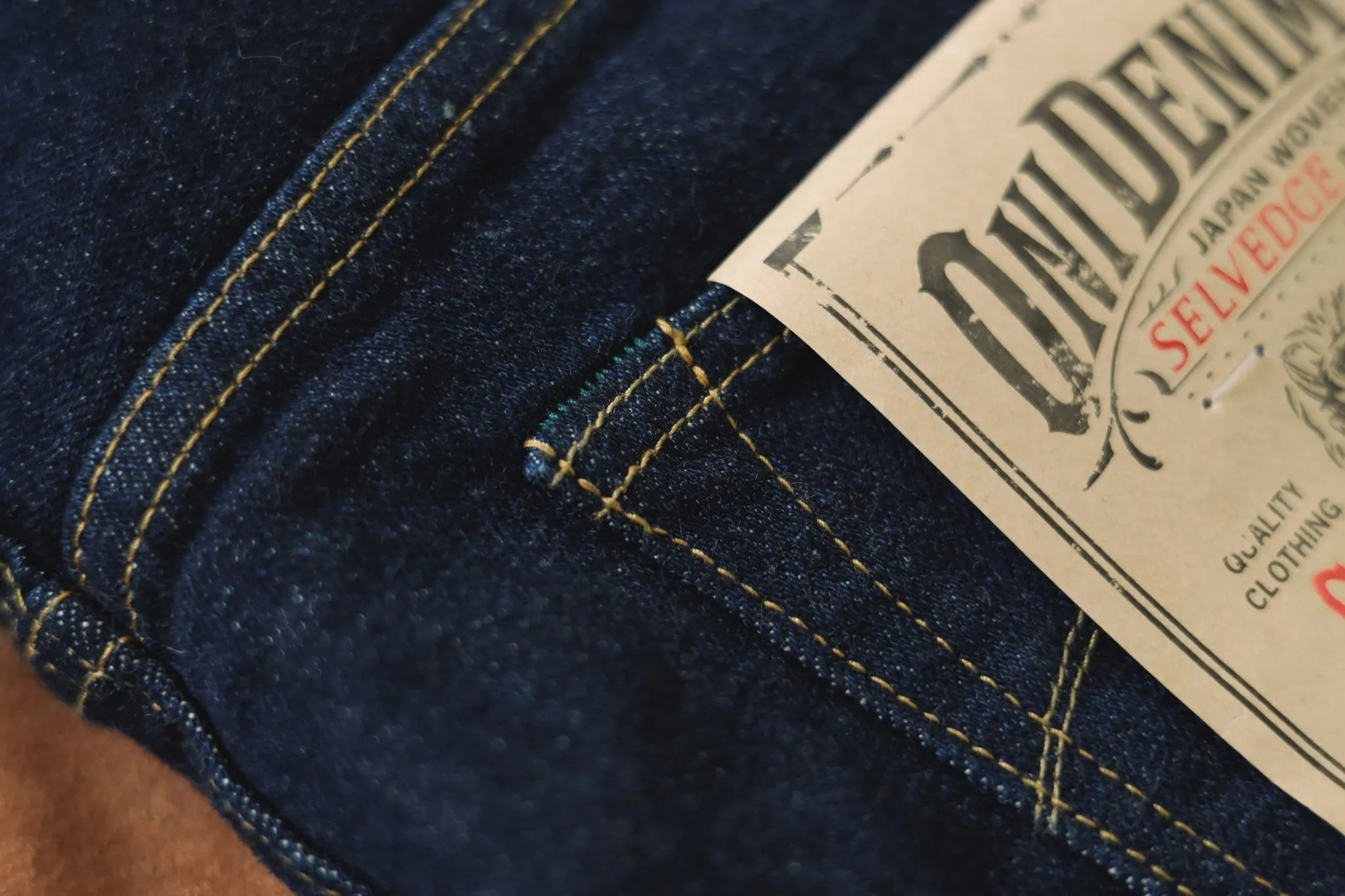 【ONI DENIM】122S Stretch Denim 15oz White x Beige 特製中高磅數彈性丹寧窄版錐形褲
