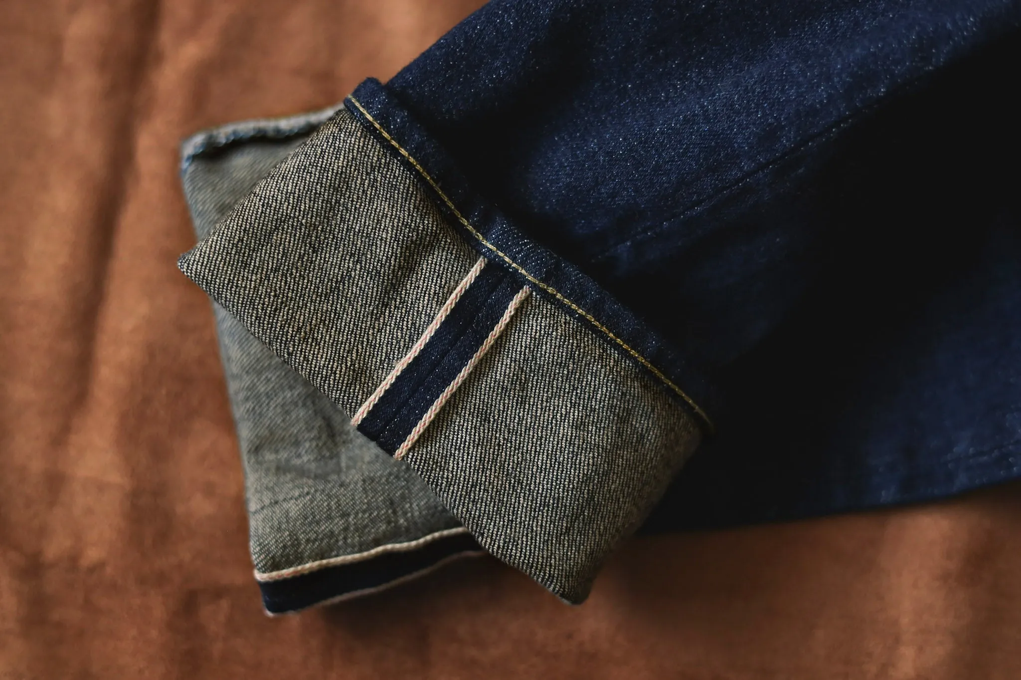 【ONI DENIM】122S Stretch Denim 15oz White x Beige 特製中高磅數彈性丹寧窄版錐形褲