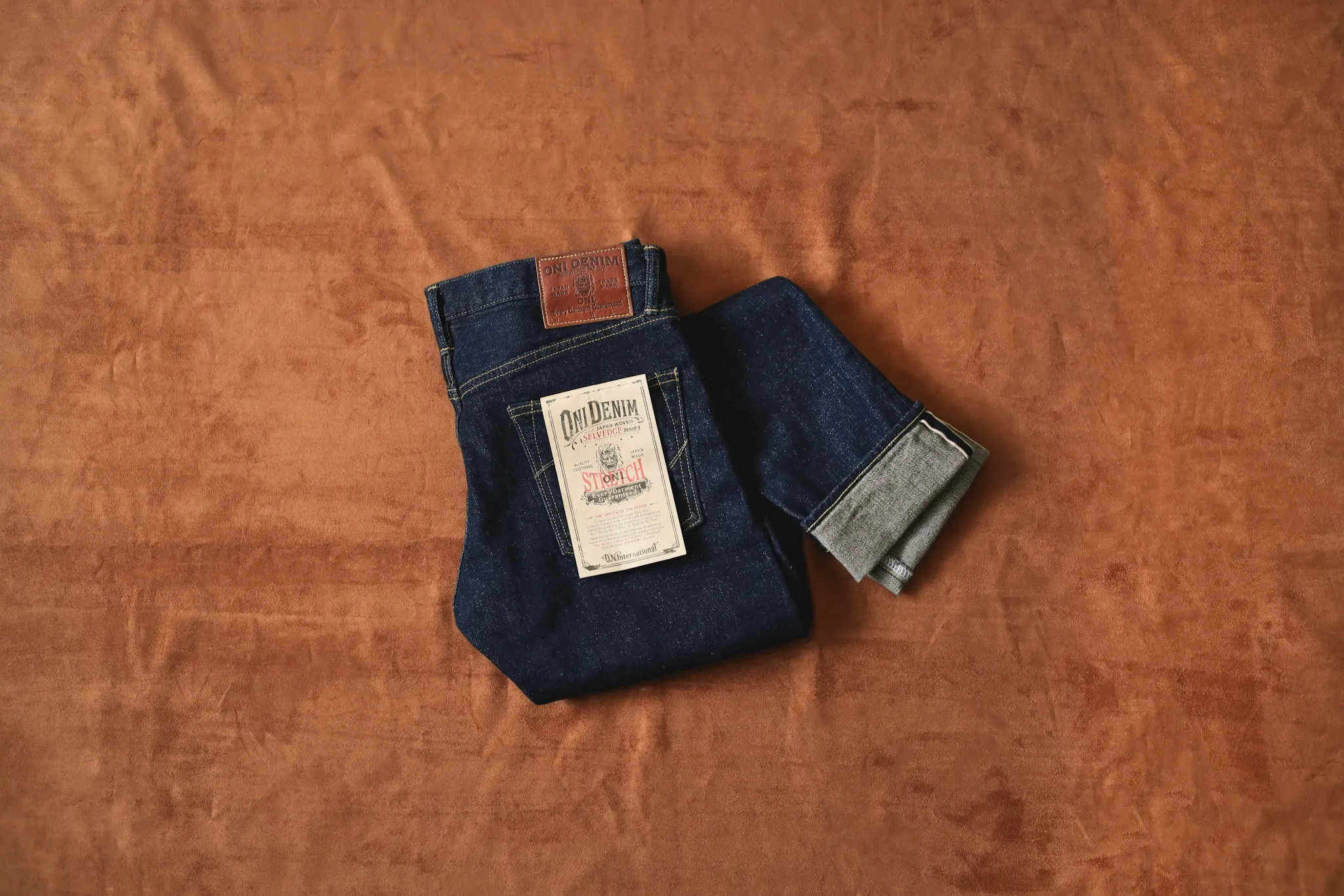 【ONI DENIM】122S Stretch Denim 15oz White x Beige 特製中高磅數彈性丹寧窄版錐形褲
