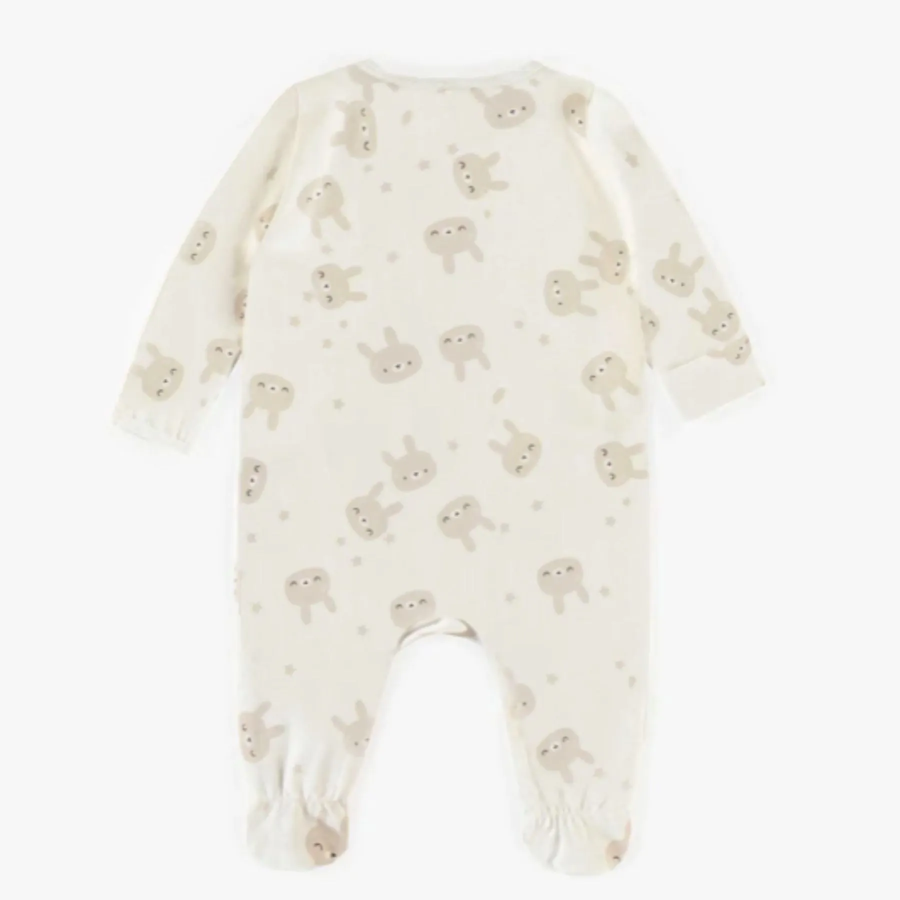 Organic Cotton Footie, Cream Bunny