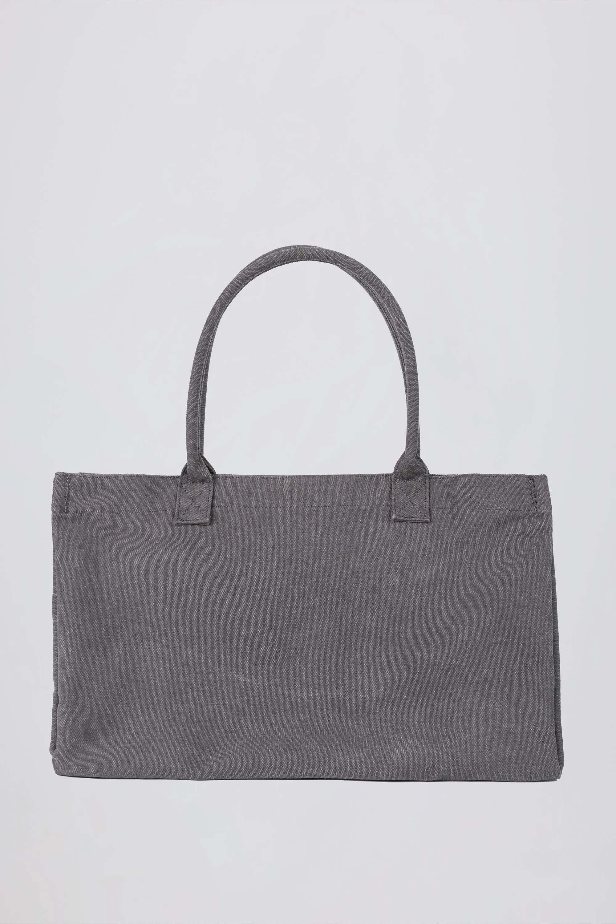 Oversized Canvas Tote Bag in Washed Charcoal