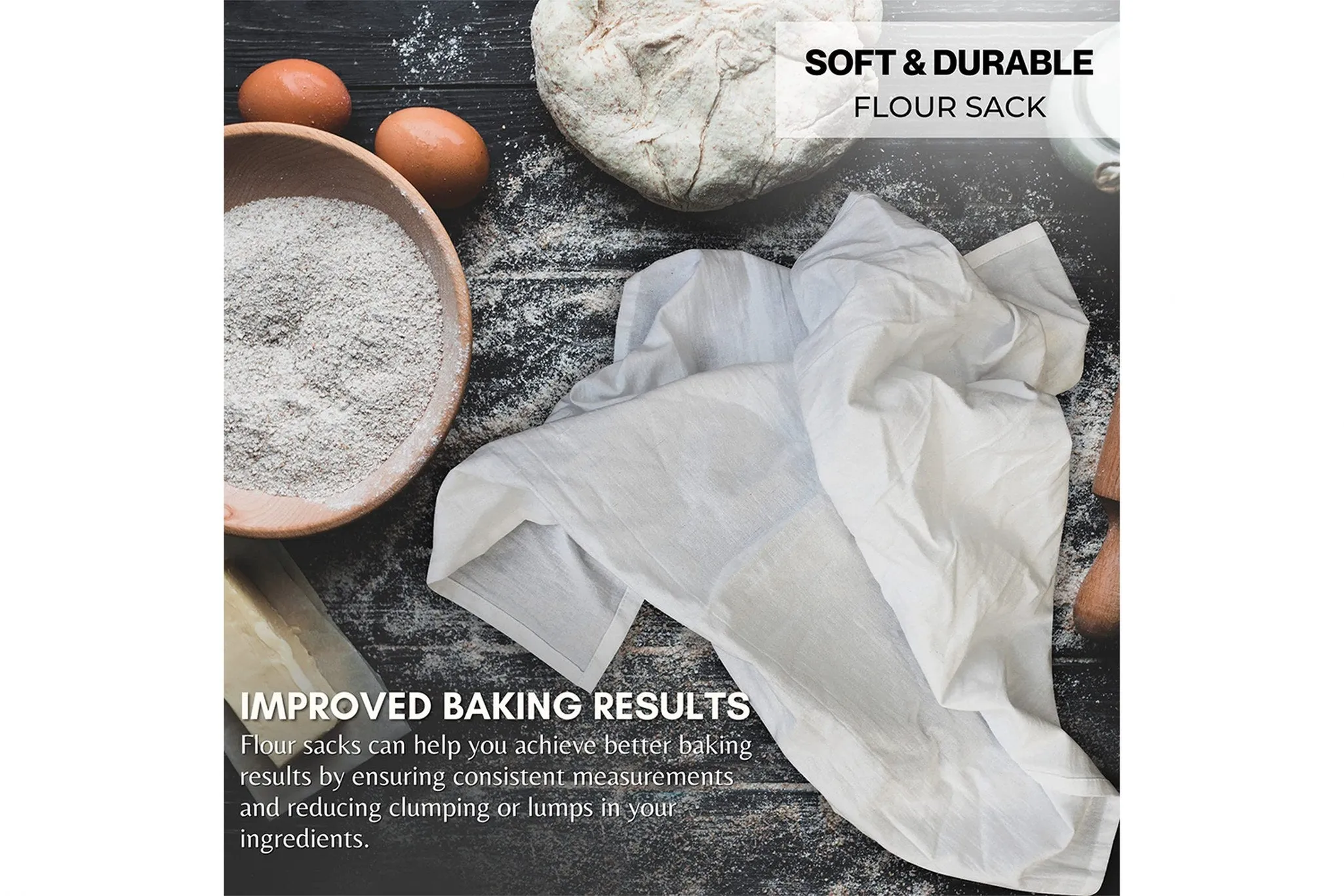 Pack of 192 Flour Sack Towels  Cotton Kitchen Towels (White)  - 28 x 28 Inches –Multipurpose Soft & Absorbent (192, 28x28)