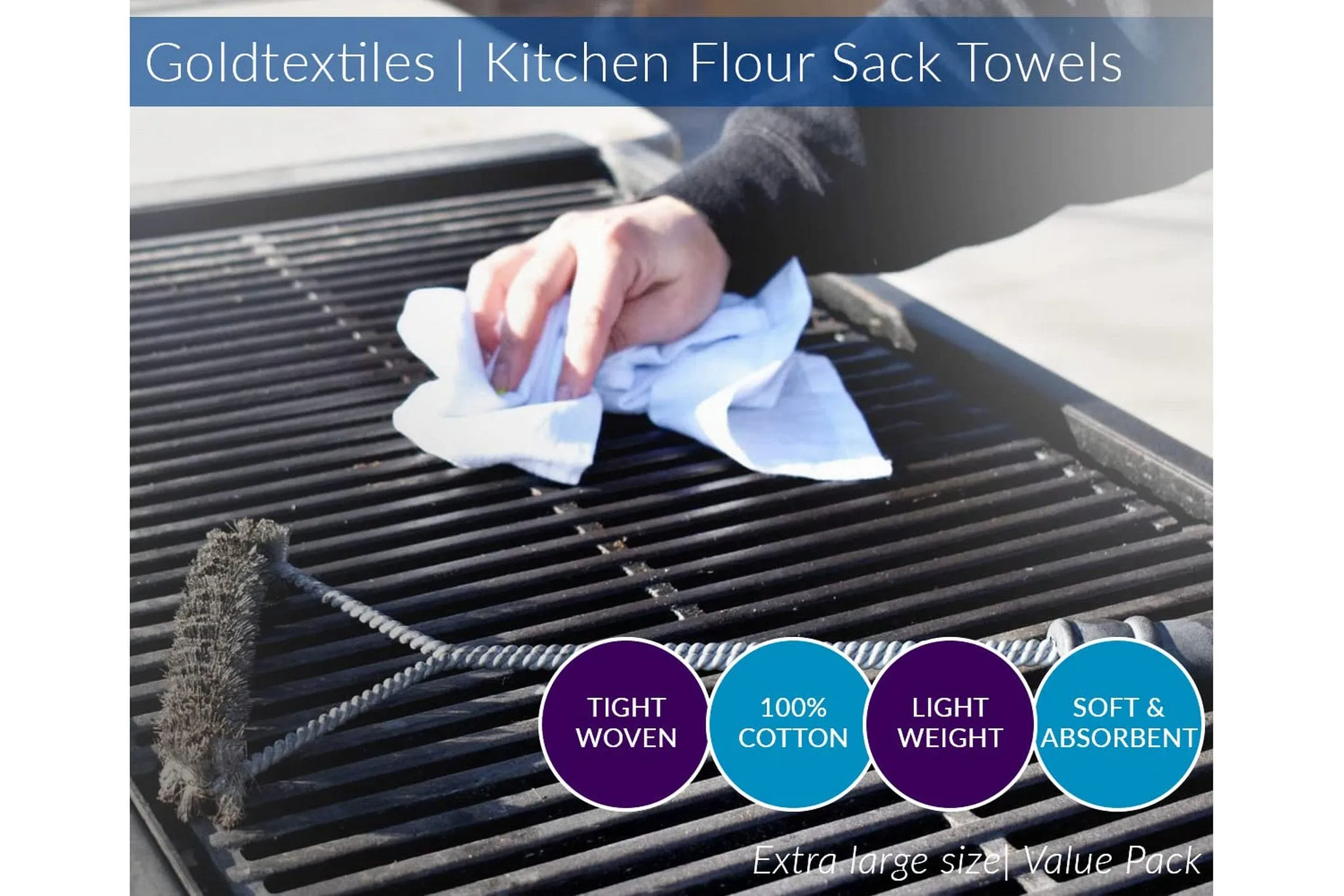 Pack of 192 Flour Sack Towels  Cotton Kitchen Towels (White)  - 28 x 28 Inches –Multipurpose Soft & Absorbent (192, 28x28)
