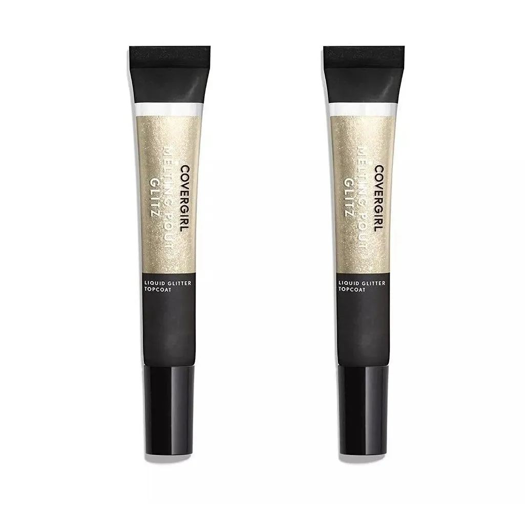 Pack of 2 CoverGirl Melting Pout Glitz Liquid Glitter Topcoat, Golden Girl 400