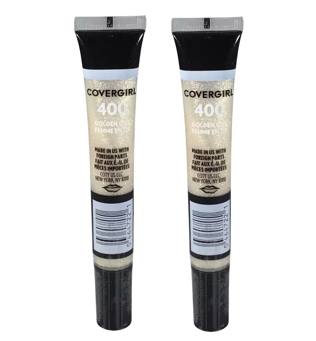 Pack of 2 CoverGirl Melting Pout Glitz Liquid Glitter Topcoat, Golden Girl 400