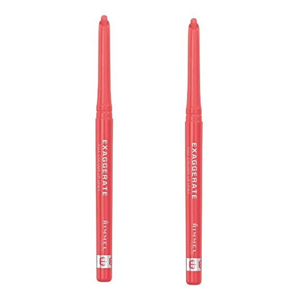 Pack of 2 Rimmel London Exaggerate Full Colour Lip Liner, Peachy Beachy 102