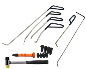 Paintless Dent Repair Kit 6 Rods   Hammer   Dent Repair Pen with attachments