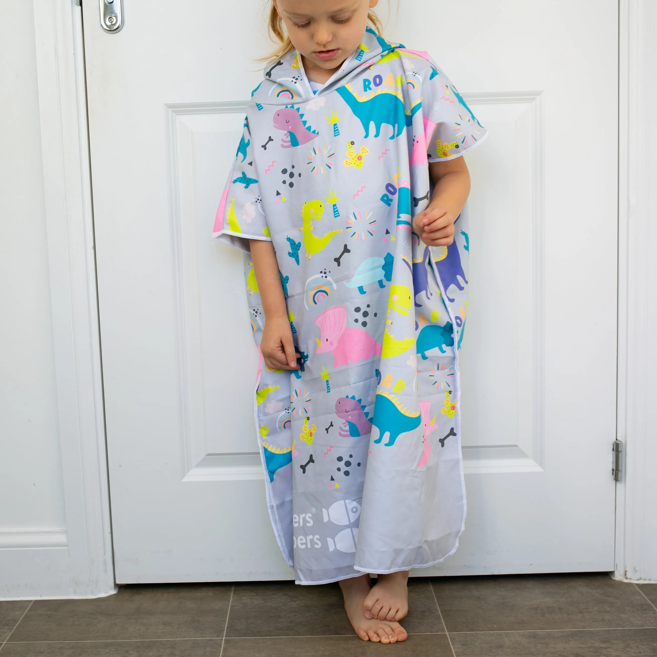 Patterned Kids Hooded Poncho Microfiber Towel 18 Months - 5 yrs / 5 -10 years