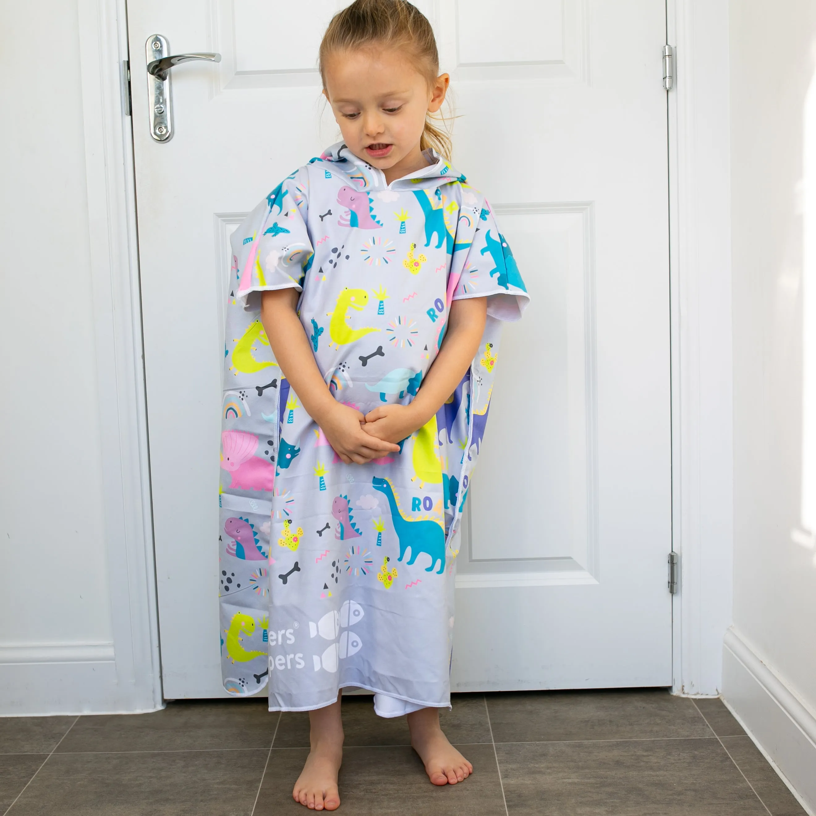 Patterned Kids Hooded Poncho Microfiber Towel 18 Months - 5 yrs / 5 -10 years