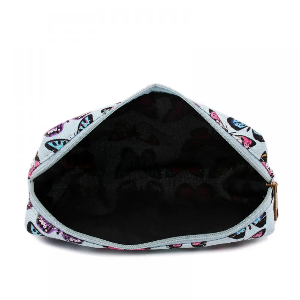 Pc-b - Miss Lulu Canvas Pencil Case Butterfly Beige