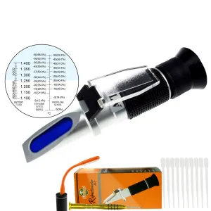 PD_18 Kibeland Handheld Battery Coolant Refractometer with ATC, Refractometer for Car, Glycol Antifreeze Battery Fluid Refractometer with EXTRA Mini USB Light