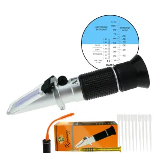 PD_19 Kibeland Handheld Refractometer ATC Battery Antifreeze Cleaning Fluid with EXTRA Mini USB Light, Refractometer for Car