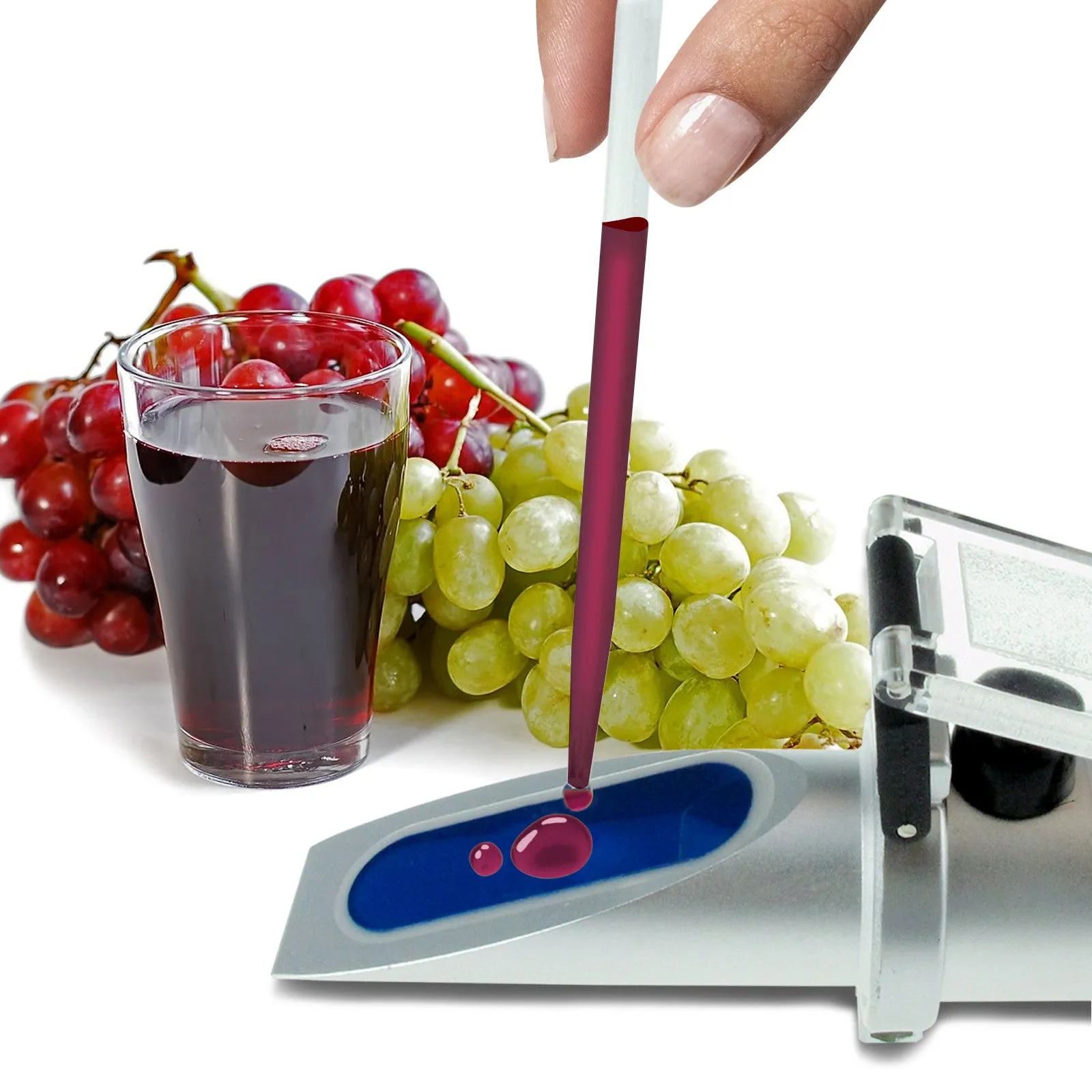 PD_25 Kibeland Handheld Brix Refractometer with ATC, Triple Scale, 0~32% Brix, Oechsle 0~140¢XOe, 0~27¢XKMW Babo, with EXTRA Mini USB Light