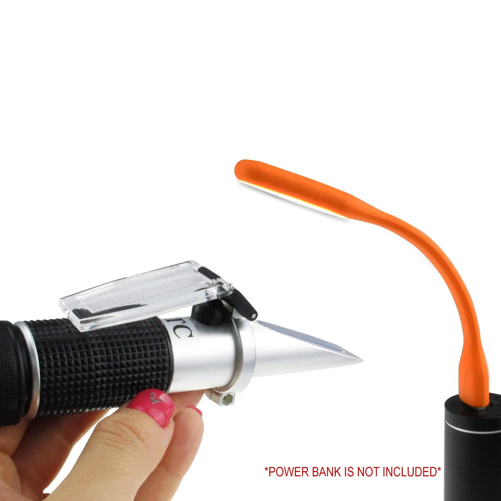 PD_26 Kibeland Handheld Brix Refractometer with ATC, 0~32% Brix, with EXTRA Mini USB Light, 10 Pipettes
