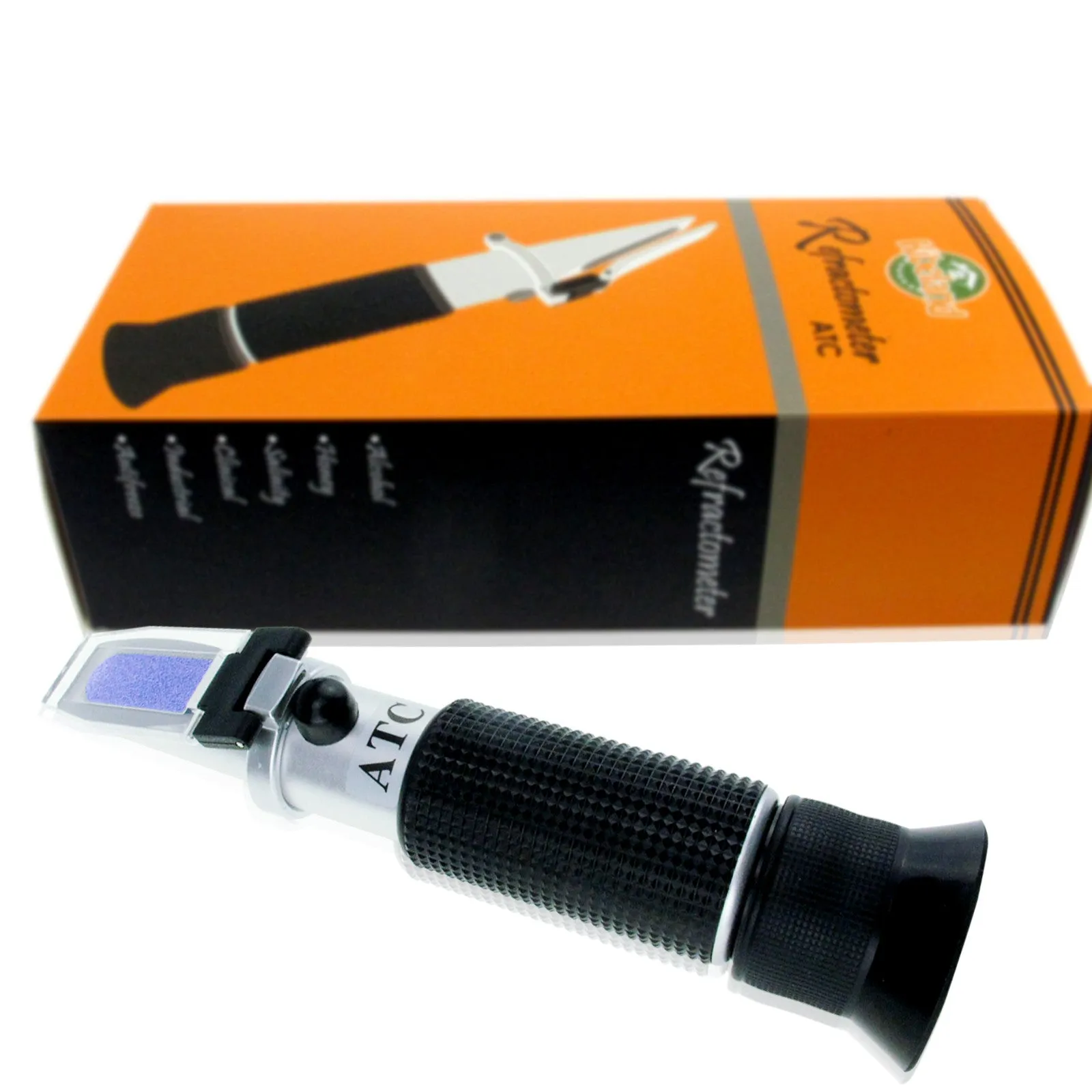 PD_26 Kibeland Handheld Brix Refractometer with ATC, 0~32% Brix, with EXTRA Mini USB Light, 10 Pipettes