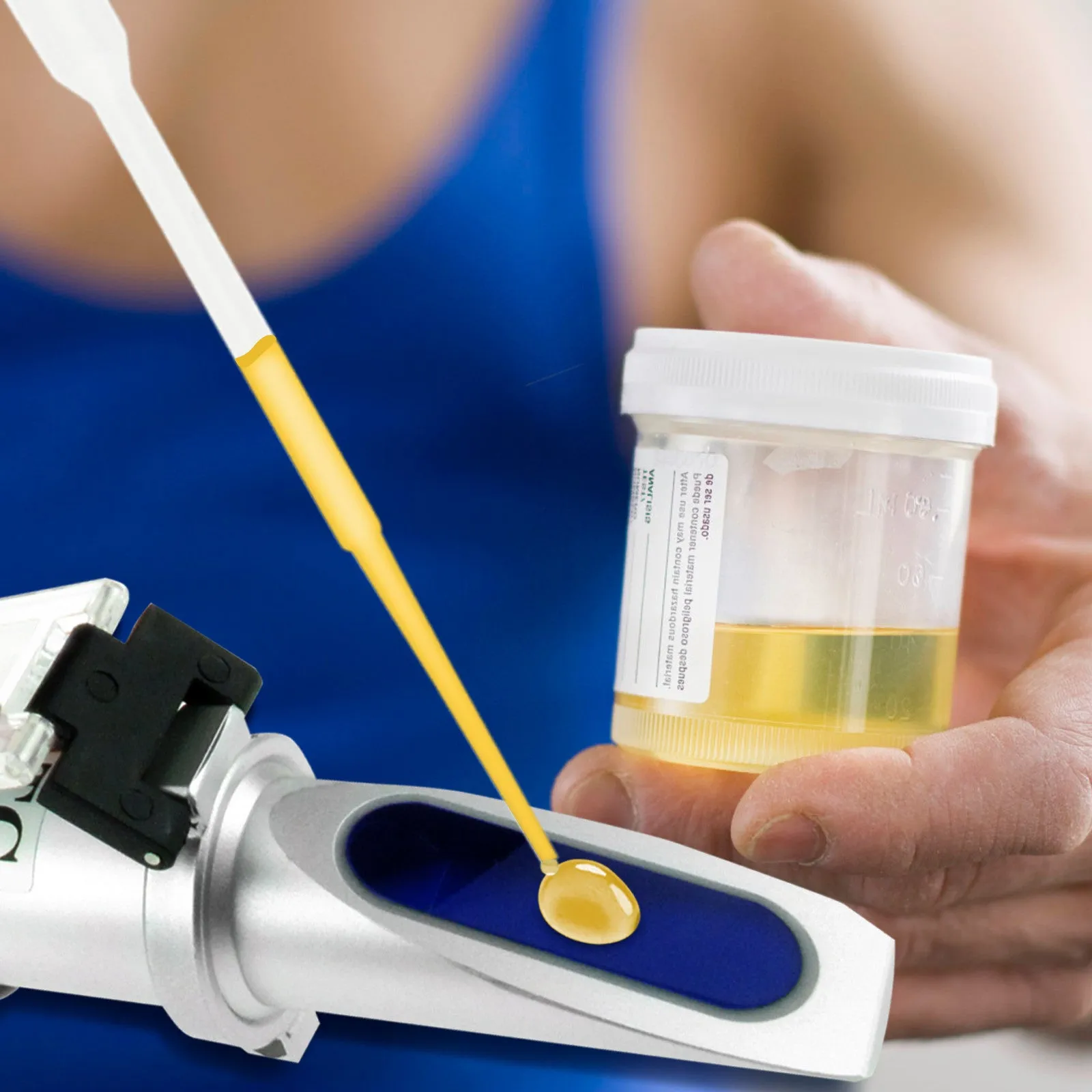 PD_28 Kibeland Handheld Clinical Refractometer, Serum Protein 0~12g/dl, Urine Specific Gravity 1.000~1.050sg, Refractive Index 1.333~1.360 RI, with EXTRA Mini USB Light