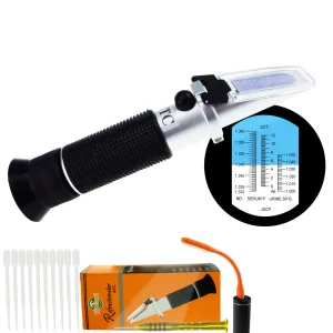 PD_28 Kibeland Handheld Clinical Refractometer, Serum Protein 0~12g/dl, Urine Specific Gravity 1.000~1.050sg, Refractive Index 1.333~1.360 RI, with EXTRA Mini USB Light