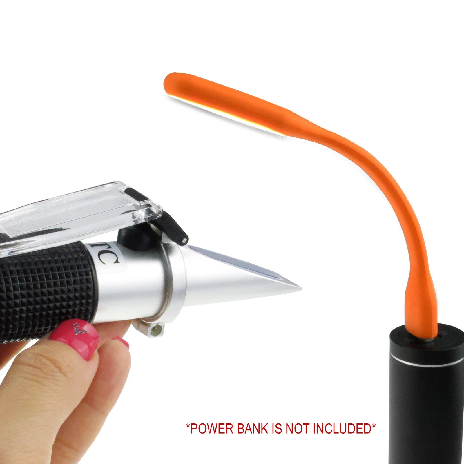 PD_30 Kibeland Brix and Salinity Refractometer with ATC, 3 Scale, Salinity 0~10%, Brix 0~10%, Refractive Index 1.000-1.070, with EXTRA Mini USB Light