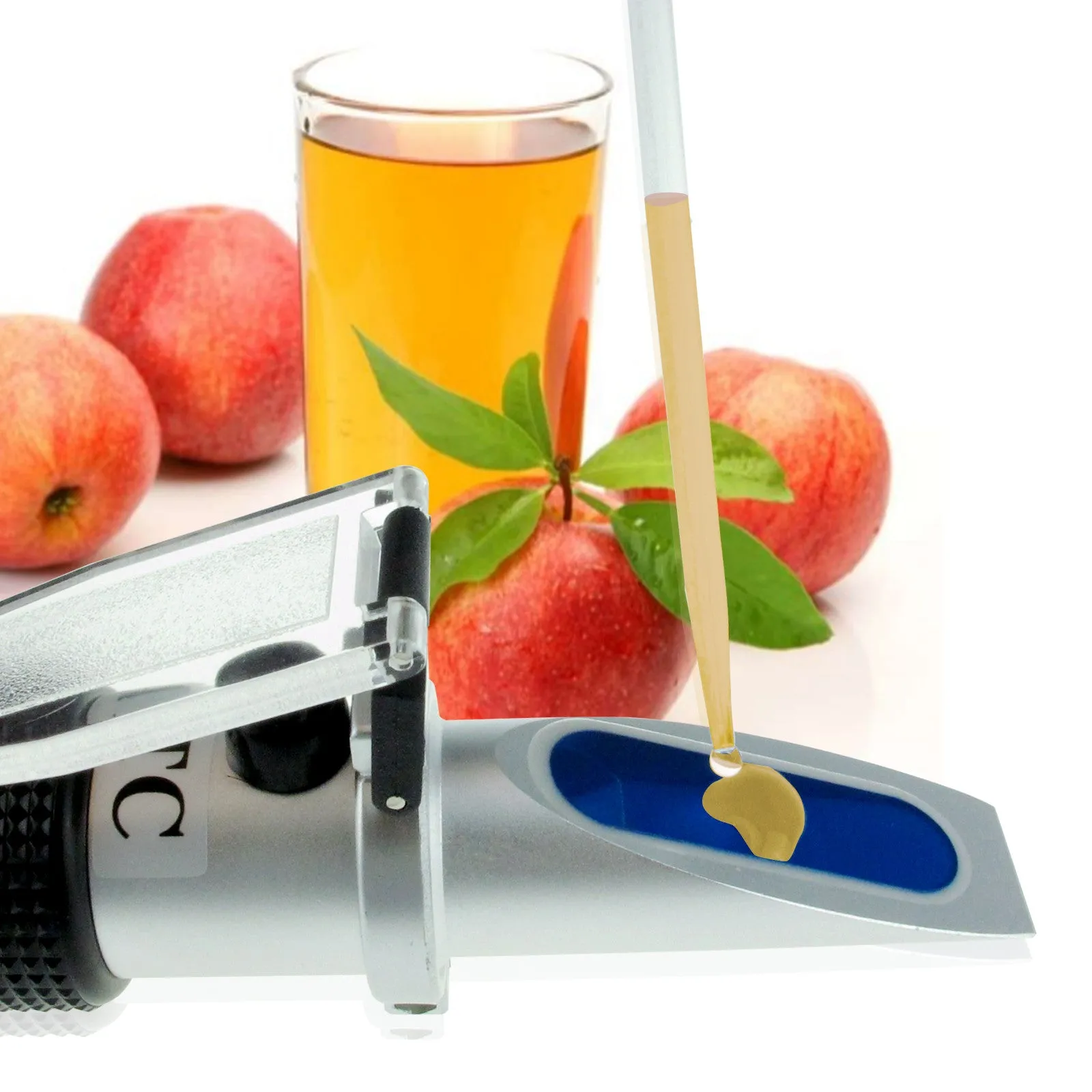 PD_31 Kibeland Handheld Brix Refractometer with ATC, Brix Scale 0~10%, low-concentrated sugar solutions, with EXTRA Mini USB Light