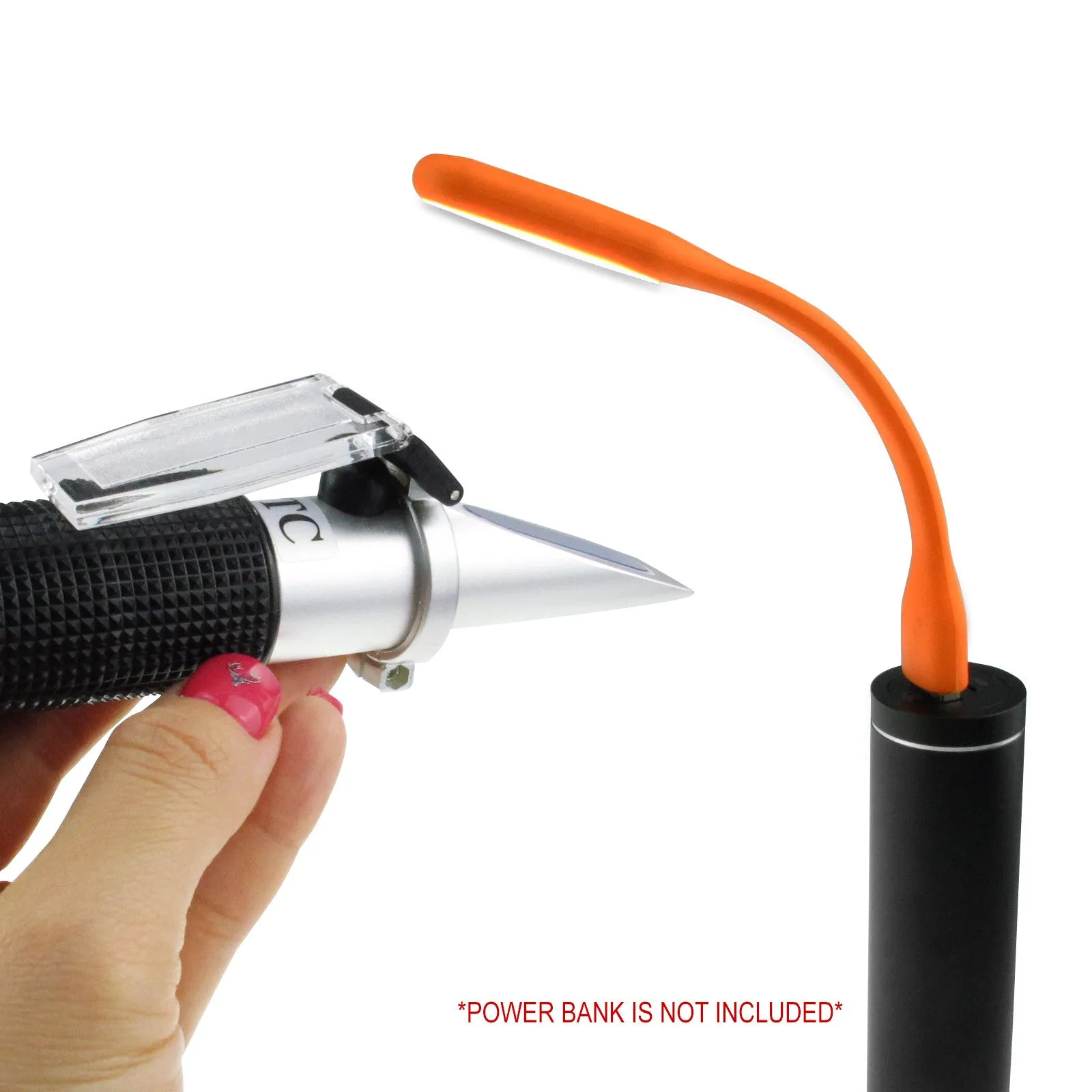 PD_31 Kibeland Handheld Brix Refractometer with ATC, Brix Scale 0~10%, low-concentrated sugar solutions, with EXTRA Mini USB Light