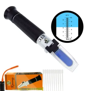 PD_31 Kibeland Handheld Brix Refractometer with ATC, Brix Scale 0~10%, low-concentrated sugar solutions, with EXTRA Mini USB Light