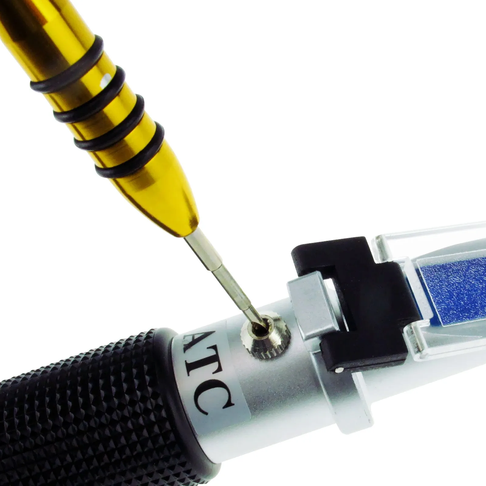 PD_32 Kibeland Handheld Salinity Refractometer with ATC, Dual Scale 0~100 ppt & 1.000-1.070 Salinity Specific Gravity, Aquarium & Sea Water, with EXTRA Mini USB Light