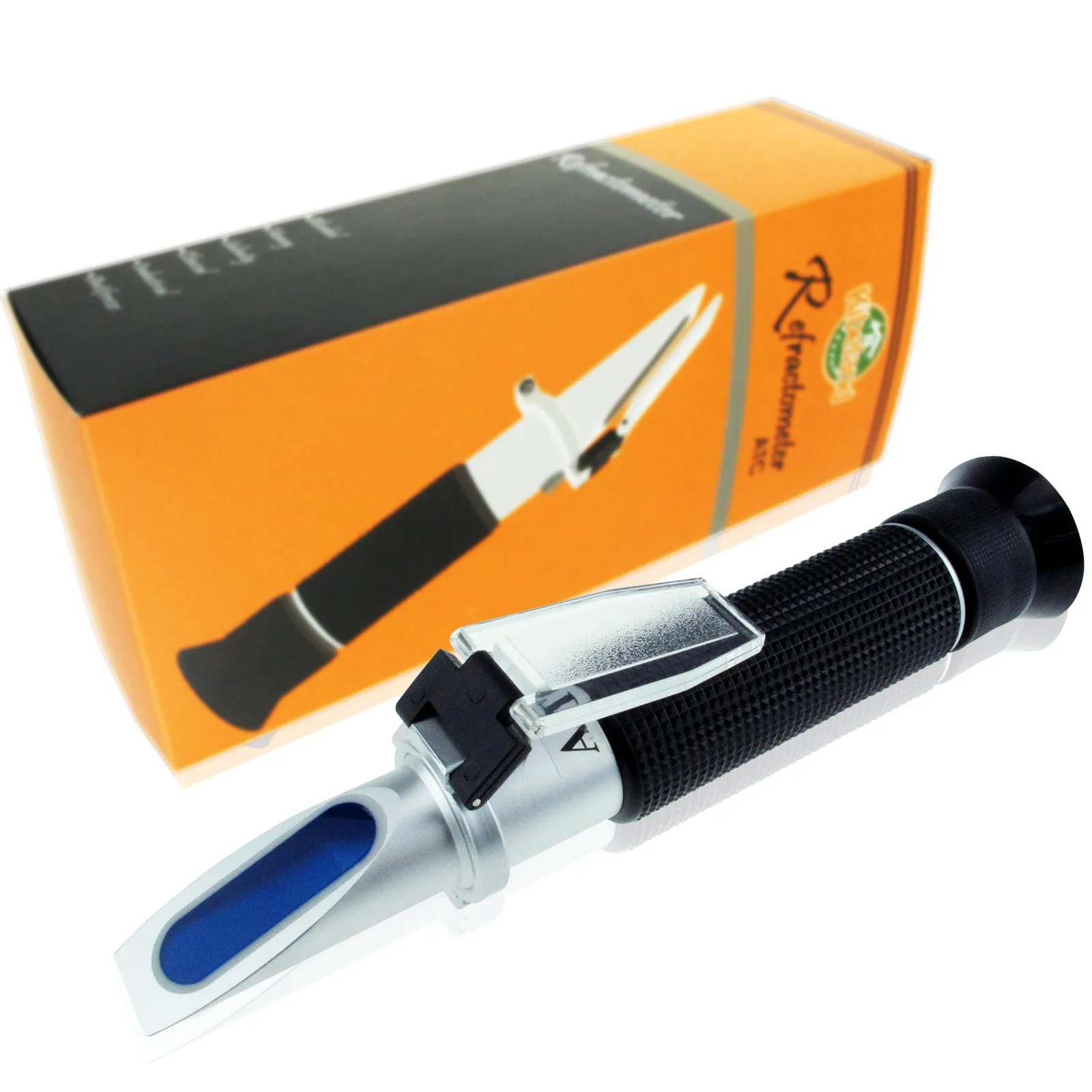 PD_32 Kibeland Handheld Salinity Refractometer with ATC, Dual Scale 0~100 ppt & 1.000-1.070 Salinity Specific Gravity, Aquarium & Sea Water, with EXTRA Mini USB Light