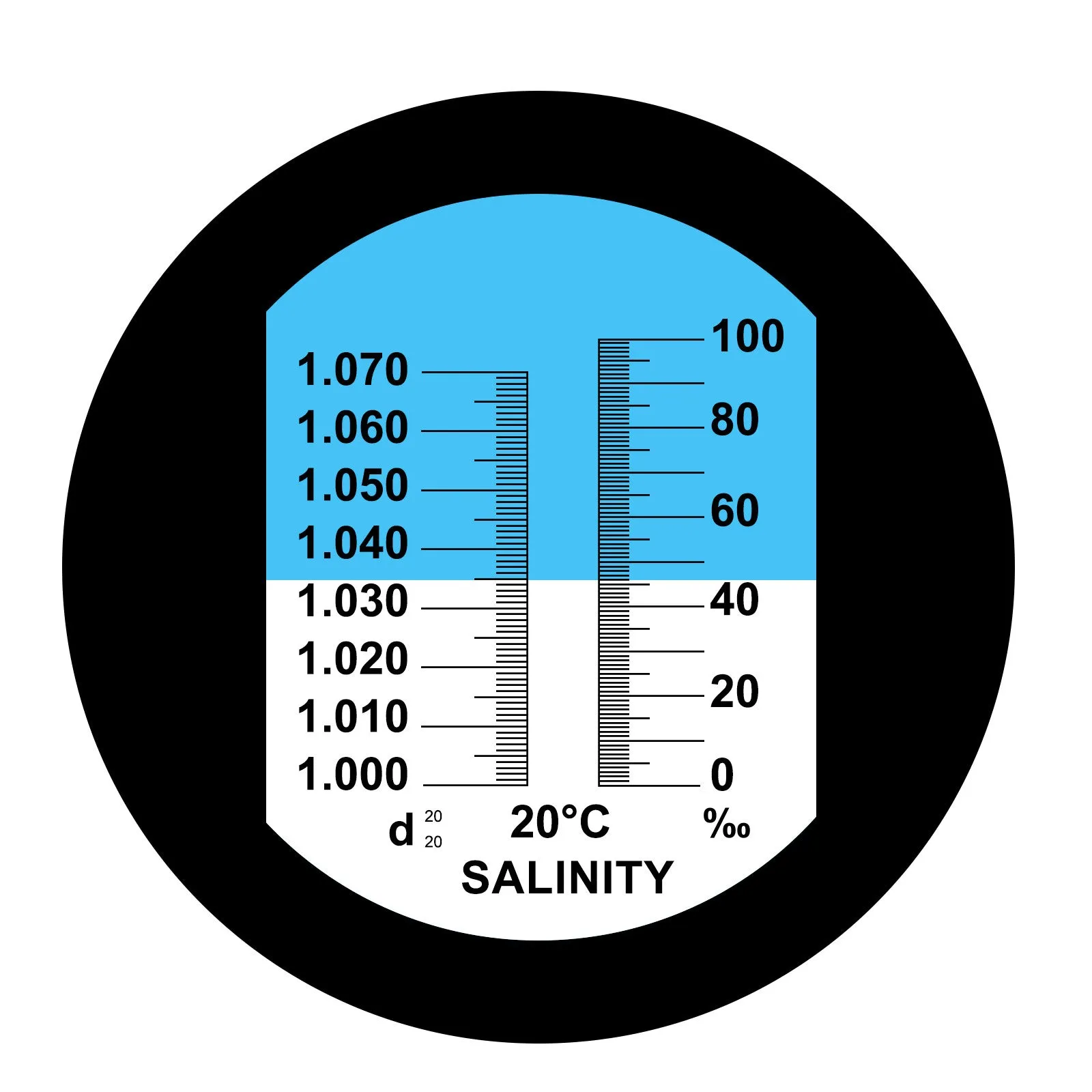 PD_32 Kibeland Handheld Salinity Refractometer with ATC, Dual Scale 0~100 ppt & 1.000-1.070 Salinity Specific Gravity, Aquarium & Sea Water, with EXTRA Mini USB Light