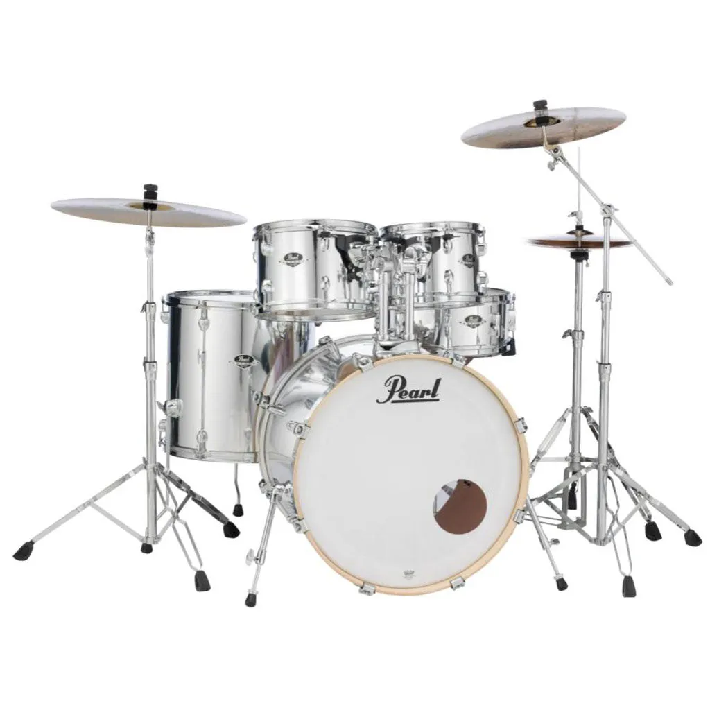 Pearl Export 22" EXX Fusion Plus Drum Kit Package with Zildjian Cymbals & Hardware - Mirror Chrome