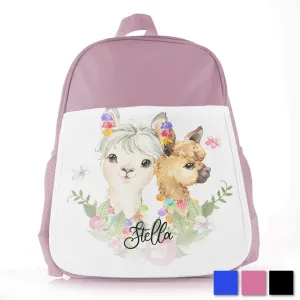 Personalised School Bag with Cute Text and Alpacas Baubles
